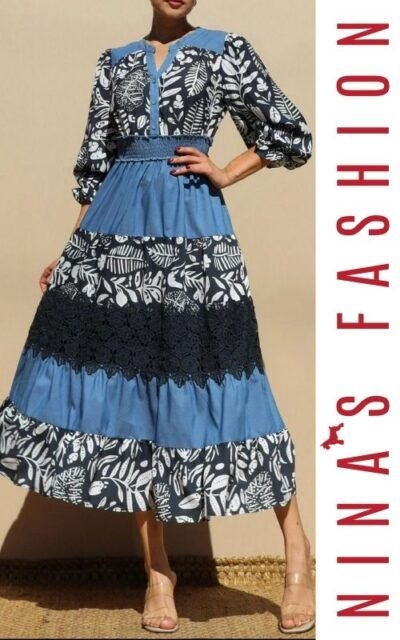 Maxi Vestido Blue Harmony